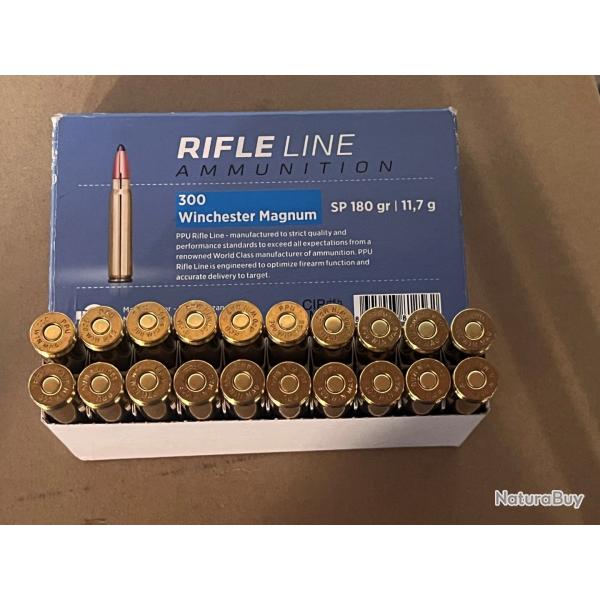 Munitions PPU Partizan SP 300 Win Mag 180gr