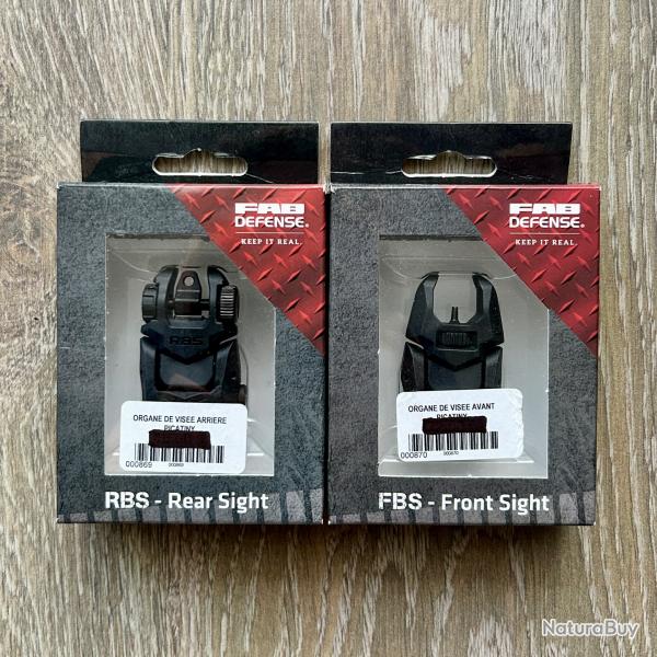 F.A.B. Defense - Organes de visée mécaniques rabattables - Ensemble hausse et guidon