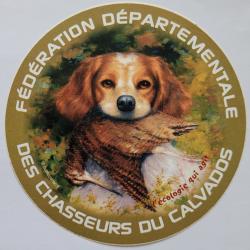 GRAND autocollant chasse ,  bécasse,  becassiers  ,épagneul breton , chiens