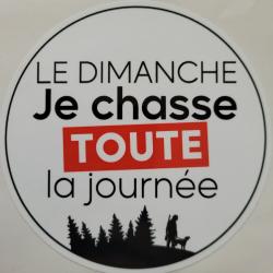 Ancien autocollant chasse ,  chasseurs , je chasse le dimanche