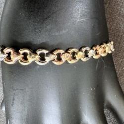 Très joli bracelet 3 ors 14 carats - 19,3 cm