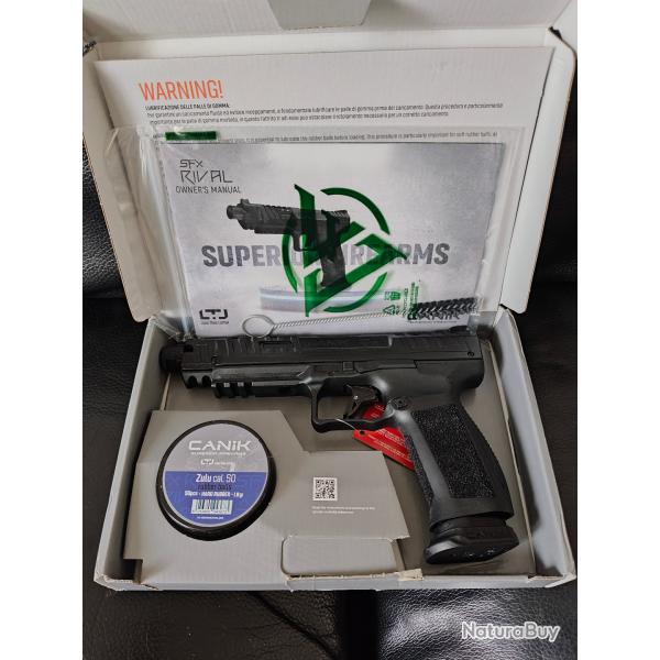Pistolet de defense Canik SFX Rival Dark Side Standard Noir cal.50 avec munitions (18j)