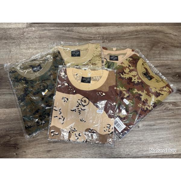 Lot de 5 t-shirts militaires MIL-TEC camouflages
