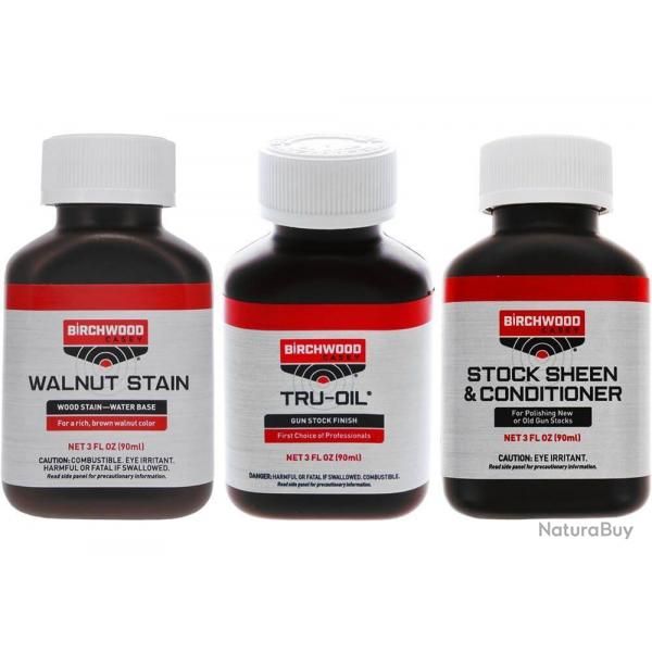 Huile pour crosse Tru-Oil Birchwood Casey set complet