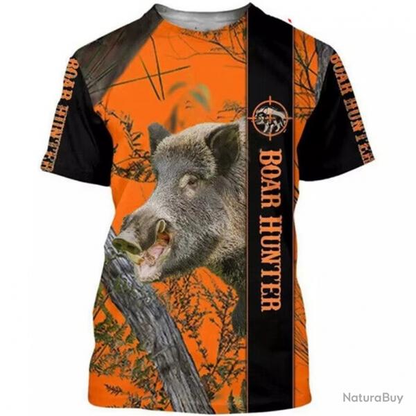 T Shirt Orange Sanglier - SKX INDUSTRIES