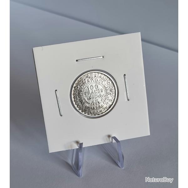 100 Francs Argent Mohammed V 1953 Maroc 1372 Empire Cherifien .2