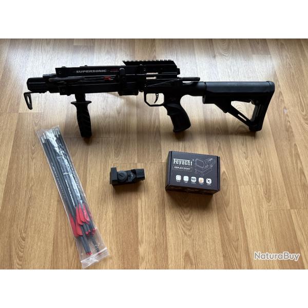 arbalete fma supersonic reverse avec crosse ar15 11 traits viseur point rouge feyachi