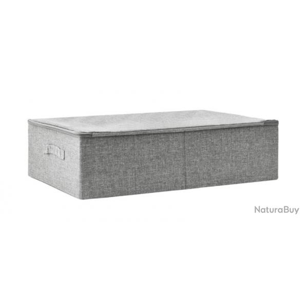 Boite de rangement pliante tissu gris 70x40x18 cm pratique et gain de place