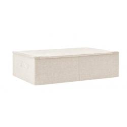 Boite de rangement pliante tissu crème 70x40x18 cm pratique et gain de place