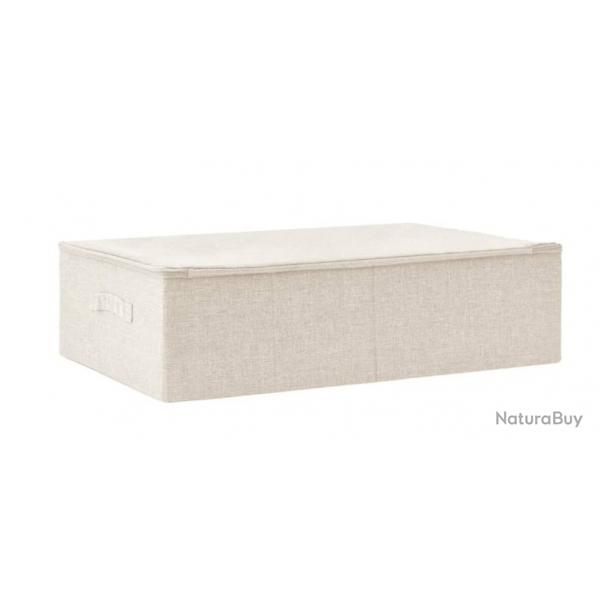 Boite de rangement pliante tissu crme 70x40x18 cm pratique et gain de place