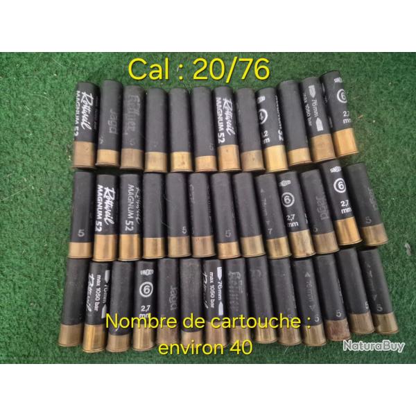 Lot de cartouches composé de divers calibre.