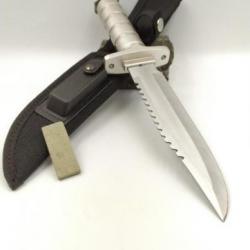 COUTEAU DE CHASSE SURVIE Style RAMBO TACTICAL