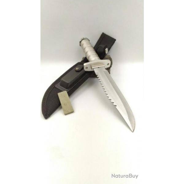 COUTEAU DE CHASSE SURVIE Style RAMBO TACTICAL