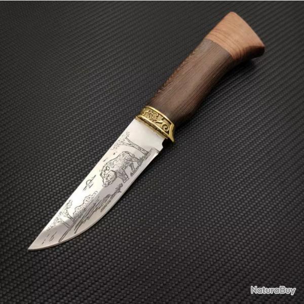 Couteau de Chasse Gravure Sanglier - SKX INDUSTRIES