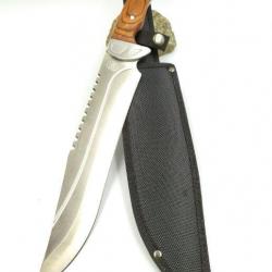 COUTEAU Fixed Blade 40 CM MANCHE BOIS ETUI EN NYLON The Snook Black Pakkawood
