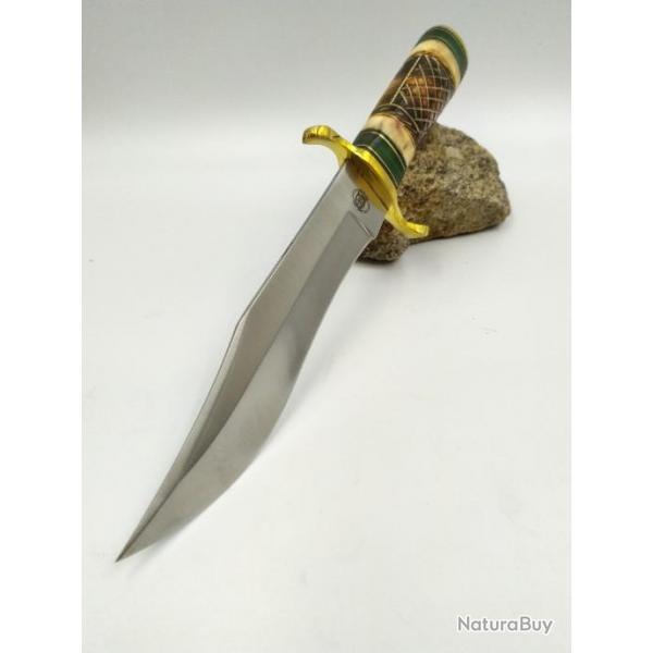 Couteau BOWIE Frost Cutlery Chipaway  Lame Acier 3Cr13 Manche Os Etui Cuir