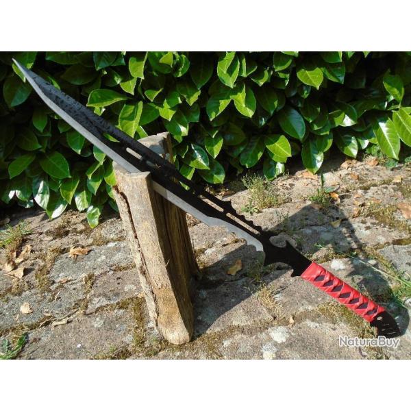 Sabre Kung Fu Shaolin Sword Lame Acier Inox Manche Corde Tresse Etui Nylon Machette Tactical 001