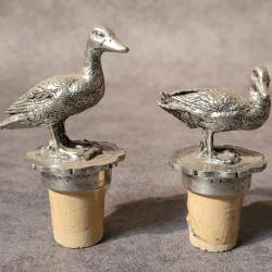 Idée cadeau / lot de bouchon de bouteille canard en étain