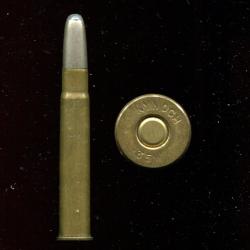 .35 WCF Winchester - marquage : KYNOCH .35 W - balle nickel pointe plomb arrondie