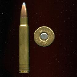 .375 JRS - ASSEZ RARE - marquage : A-SQUARE 375 JRS (John R. Sundra) - balle cuivre pointe plomb