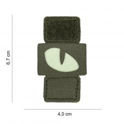 Patch velcro Oeil de chat phosphorescent (vert)