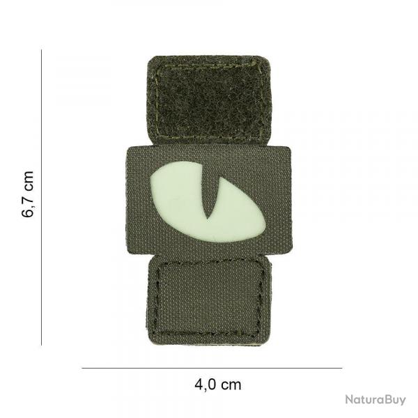 Patch velcro Oeil de chat phosphorescent (vert)