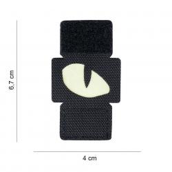 Patch velcro Oeil de chat phosphorescent (noir)