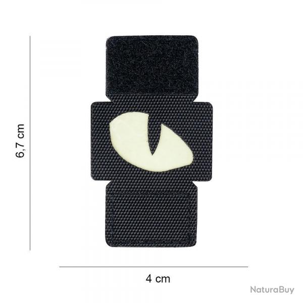 Patch velcro Oeil de chat phosphorescent (noir)