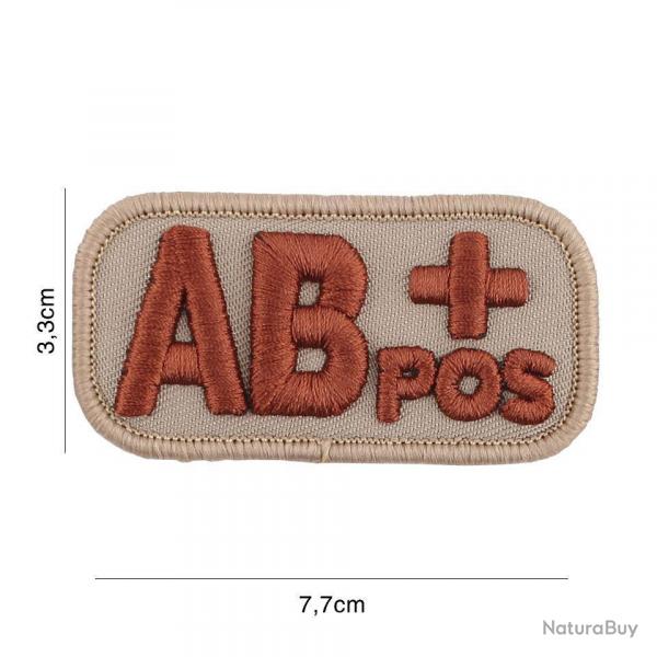 Patch tissu avec velcro  AB+  coyote