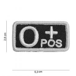 Patch tissu avec velcro « O+ » noir