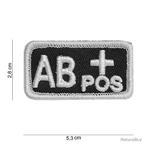 Patch tissu avec velcro  AB+  noir