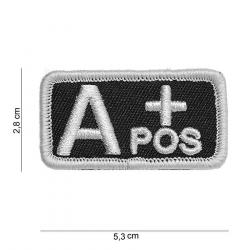 Patch tissu avec velcro "A+" noir