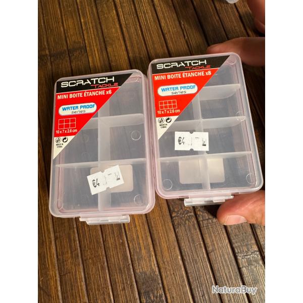 Lot de deux BOTE Pche TANCHE 6 compartiments Scratch Tackle