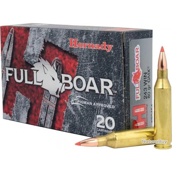 Balles Hornady Full Boar 243 Win 80 gr