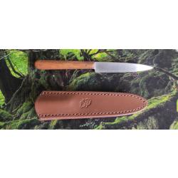 Couteau d'office manche en chêne + étui en cuir ENSEMBLE ARTISANAL