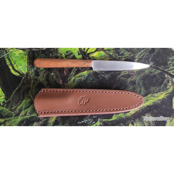 Couteau d'office manche en chêne + étui en cuir ENSEMBLE ARTISANAL