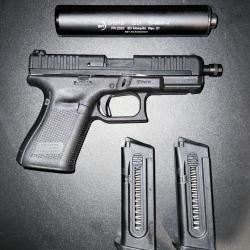 Glock 44 gen 5 fileté + modérateur de son.