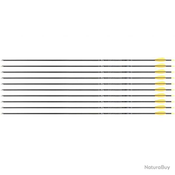 Flche Avalon Tyro 4.2 en carbone (nouvelles) 800 30" 1 plume orange 2 plumes jaunes