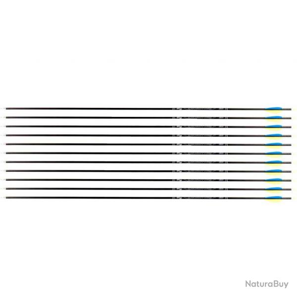 Flche Avalon Tyro 4.2 en carbone (nouvelles) 600 31" 1 plume bleue 2 plumes jaunes