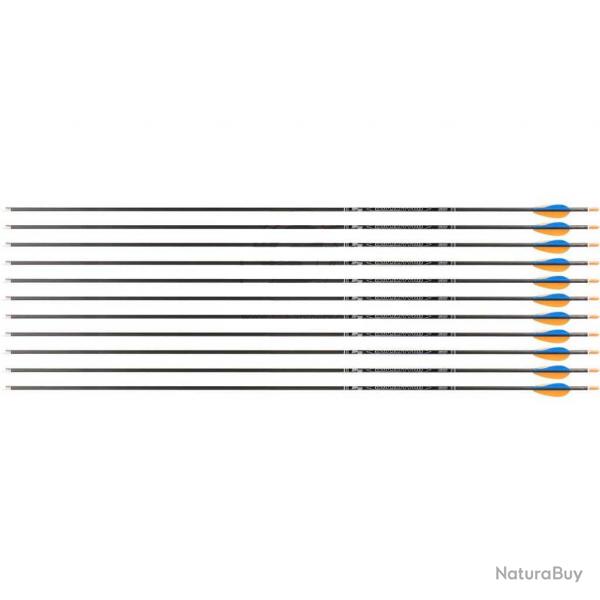 Flche Avalon Tyro 4.2 en carbone (nouvelles) 800 30" 1 plume bleue 2 plumes jaunes