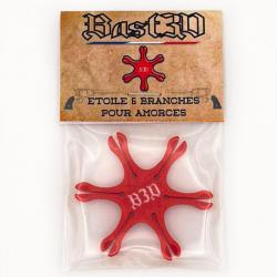 Etoile porte amorces 6 branches pour revolver poudre noire - Rouge et blanc - Bast3D