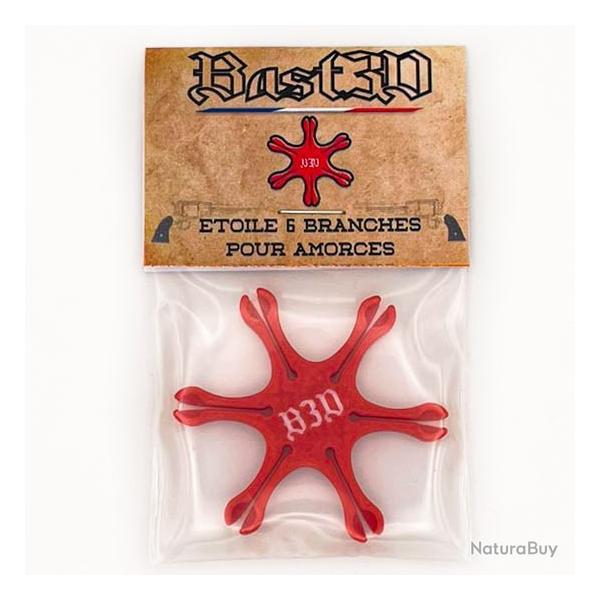 Etoile porte amorces 6 branches pour revolver poudre noire - Rouge et blanc - Bast3D