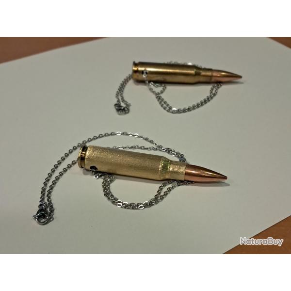 Collier avec cartouche .308 winchester fait maison