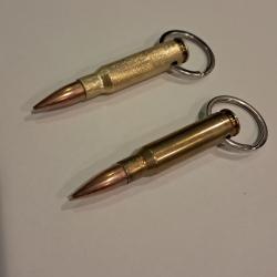 Porte clé fait main avec cartouche 308 winchester neutralisée