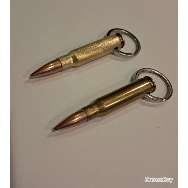 Porte cl fait main avec cartouche 308 winchester neutralise