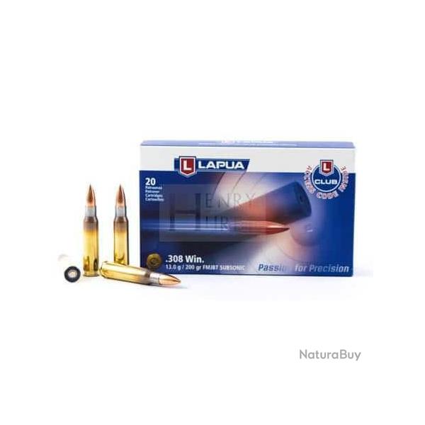 LAPUA SUBSONIC 308WIN 200GR FMJ X20