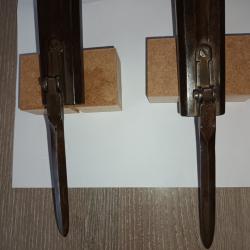 PAIRE de Pistolets revolvers à broches type Lefaucheux avec baïonnette pliable