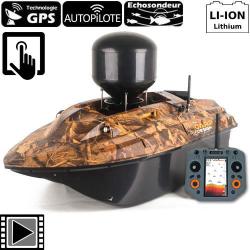 BF25 ! Bateau Amorceur Carp Design V80 Evo+ Echo GPS Camo + epandeur