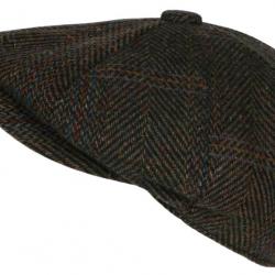 Casquette Gavroche Marron en Laine à Chevrons Style Anglais Vintage Surwal Taille unique Marron
