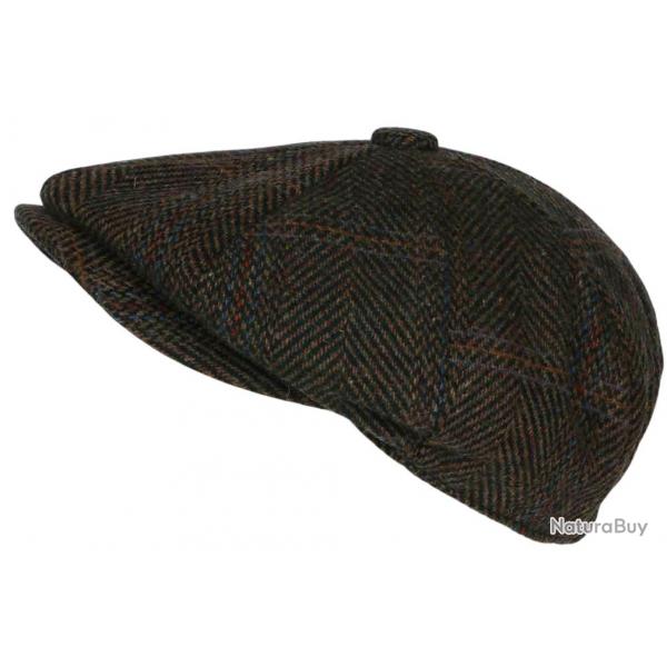 Casquette Gavroche Marron en Laine  Chevrons Style Anglais Vintage Surwal Taille unique Marron